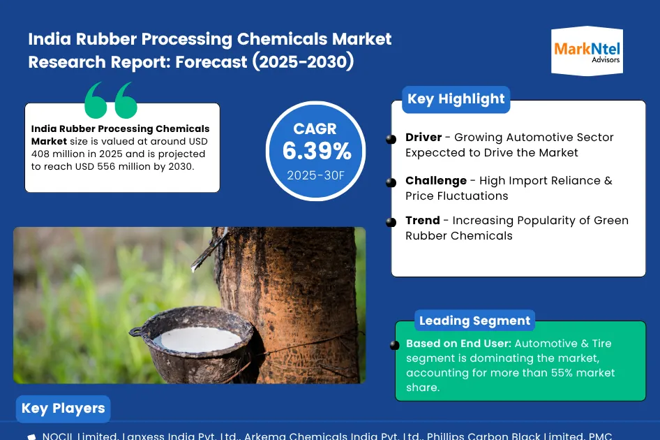 India Rubber Processing Chemicals Market Set to Grow at 6.39% CAGR, Reaching USD 556 Million by 2030